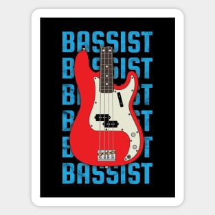 Bassist Repeated Text P-Style Bass Guitar Body Magnet